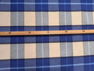 TISSU COTON TRAPPEUR CARREAUX BLEU CREME CONTRECOLLÉ - My Little Coupon