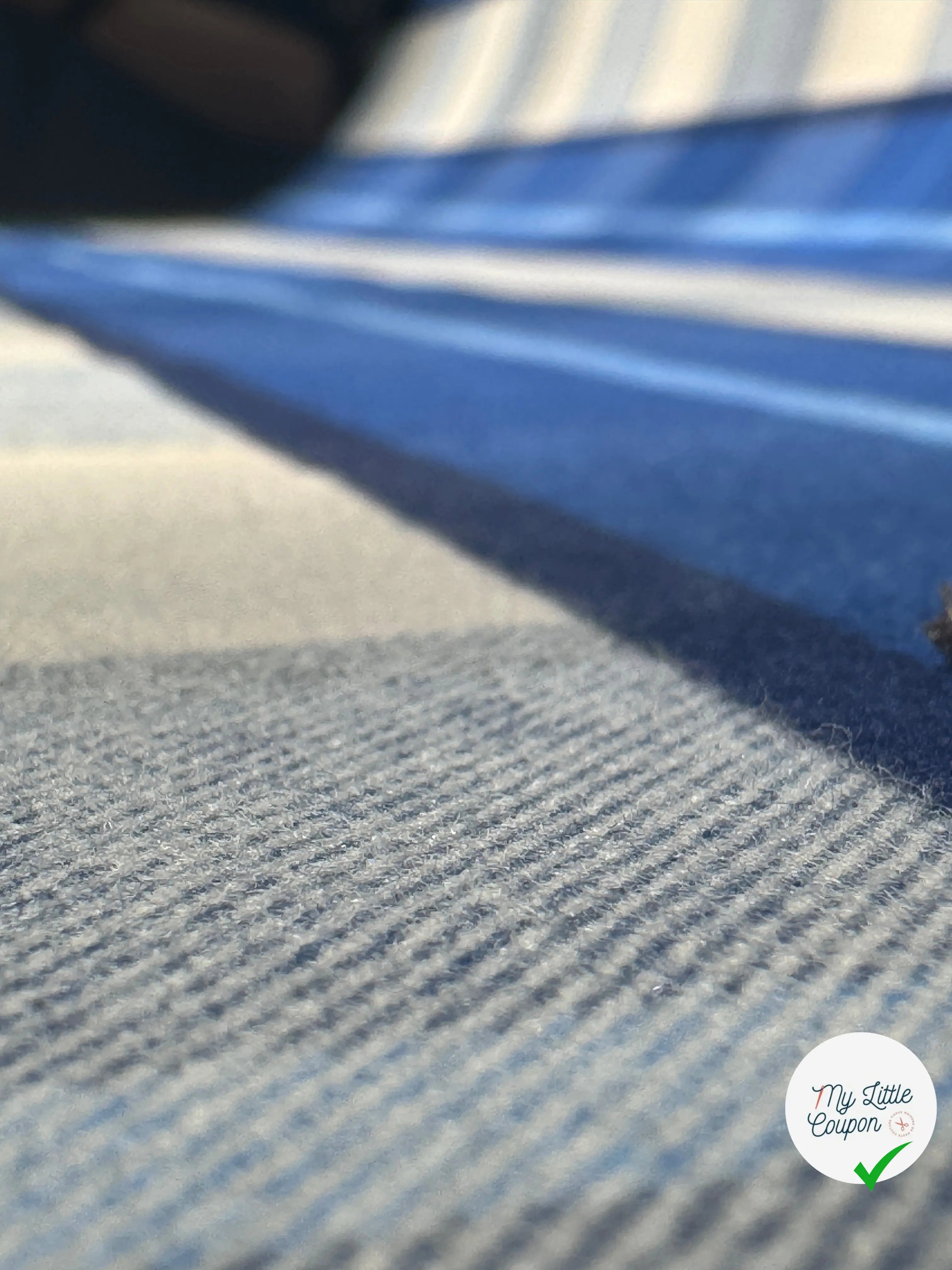 TISSU COTON TRAPPEUR CARREAUX BLEU CREME CONTRECOLLÉ - My Little Coupon