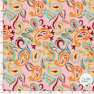 TISSU COTON VISCOSE CHAINE ET TRAME IMPRIMÉ PAISLEY ROSE CLAIR - My Little Coupon