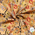 TISSU COTON VISCOSE CHAINE ET TRAME IMPRIMÉ PAISLEY SAUMON - My Little Coupon