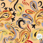 TISSU COTON VISCOSE CHAINE ET TRAME IMPRIMÉ PAISLEY SAUMON - My Little Coupon