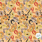TISSU COTON VISCOSE CHAINE ET TRAME IMPRIMÉ PAISLEY SAUMON - My Little Coupon