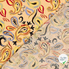 TISSU COTON VISCOSE CHAINE ET TRAME IMPRIMÉ PAISLEY SAUMON - My Little Coupon
