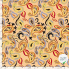 TISSU COTON VISCOSE CHAINE ET TRAME IMPRIMÉ PAISLEY SAUMON - My Little Coupon
