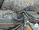 TISSU CRÊPE DE VISCOSE ÉCRU IMPRIMÉ POIS ET RAYURES BLEU TANGO QUEDUBLEU - My Little Coupon