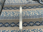 TISSU CRÊPE DE VISCOSE ÉCRU IMPRIMÉ POIS ET RAYURES BLEU TANGO QUEDUBLEU - My Little Coupon