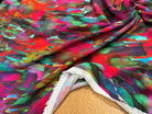TISSU CRÊPE DE VISCOSE FLUIDE IMPRIMÉ PEINTURE MULTICOLORE CANDY PIGMENT - My Little Coupon