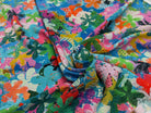 TISSU CRÊPE DE VISCOSE IMPRIMÉ FLORAL MULTICOLORE FANTASY POP - My Little Coupon
