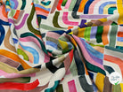 TISSU CRÊPE DE VISCOSE IMPRIMÉ GRAPHIQUE MULTICOLORE TENERE DELAUNAY MULTICOLORE - My Little Coupon