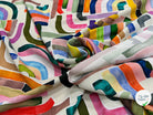 TISSU CRÊPE DE VISCOSE IMPRIMÉ GRAPHIQUE MULTICOLORE TENERE DELAUNAY MULTICOLORE - My Little Coupon