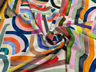 TISSU CRÊPE DE VISCOSE IMPRIMÉ GRAPHIQUE MULTICOLORE TENERE DELAUNAY MULTICOLORE - My Little Coupon