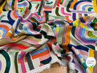 TISSU CRÊPE DE VISCOSE IMPRIMÉ GRAPHIQUE MULTICOLORE TENERE DELAUNAY MULTICOLORE - My Little Coupon