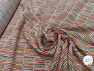 TISSU CRÊPE DE VISCOSE IMPRIMÉ RAYURES MULTICOLORES FANTASY TRAIT MULTIROUGE - My Little Coupon