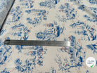 TISSU CRÊPE DE VISCOSE IMPRIMÉ TOILE DE JOUY BLEU ET BLANC TANGO TOILE DE JOUY - My Little Coupon