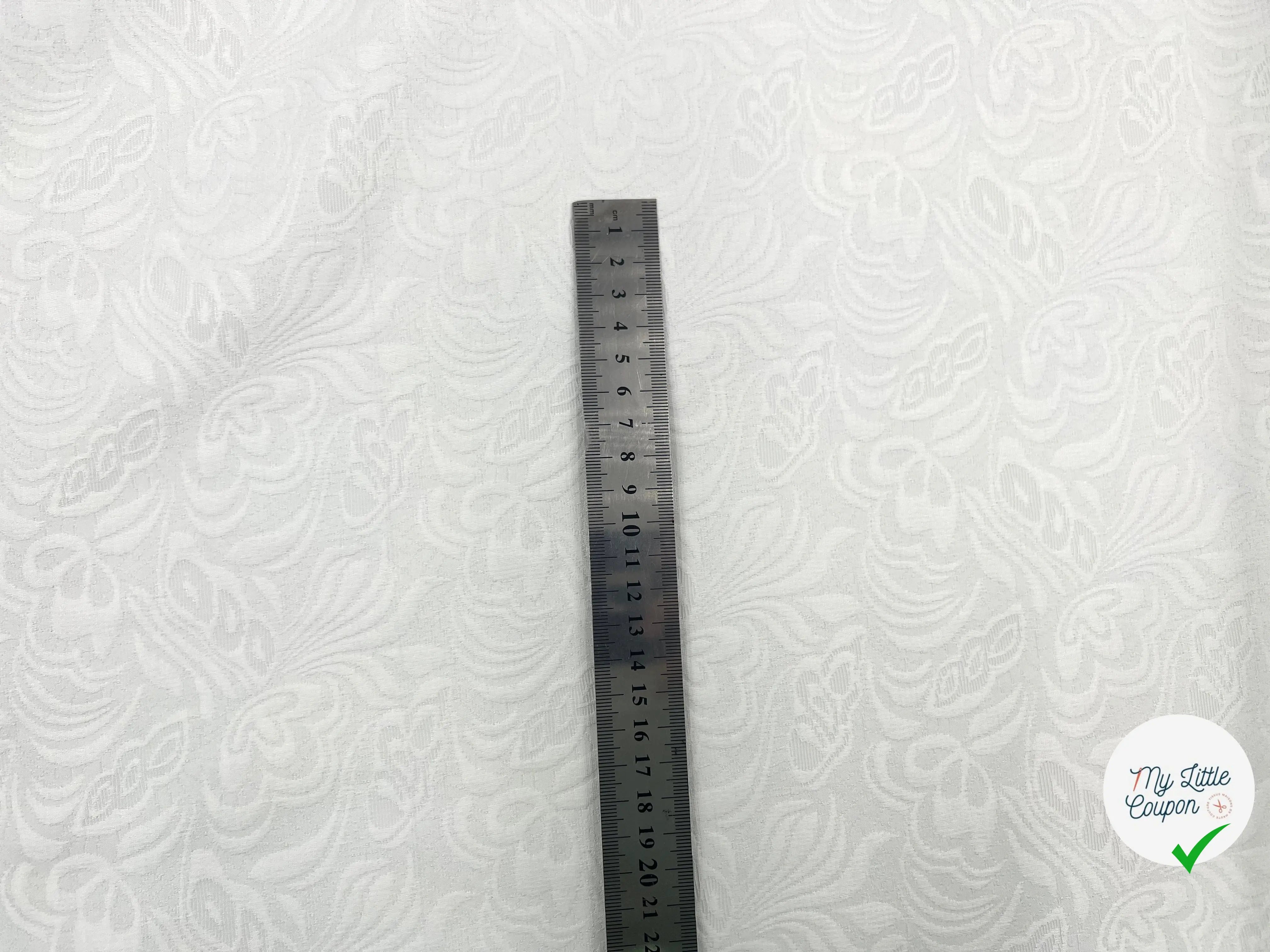 TISSU DAMASSÉ BLANC FLORILÈGE MSO