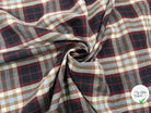 TISSU DE COTON À CARREAUX NOIR BURGUNDY ET CAFÉ - My Little Coupon - tissu - coudre