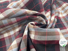 TISSU DE COTON À CARREAUX NOIR BURGUNDY ET CAFÉ - My Little Coupon - tissu - coudre