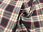 TISSU DE COTON À CARREAUX NOIR BURGUNDY ET CAFÉ - My Little Coupon - tissu - coudre