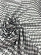 TISSU DE COTON CARREAUX NOIR ET BLANC MSO