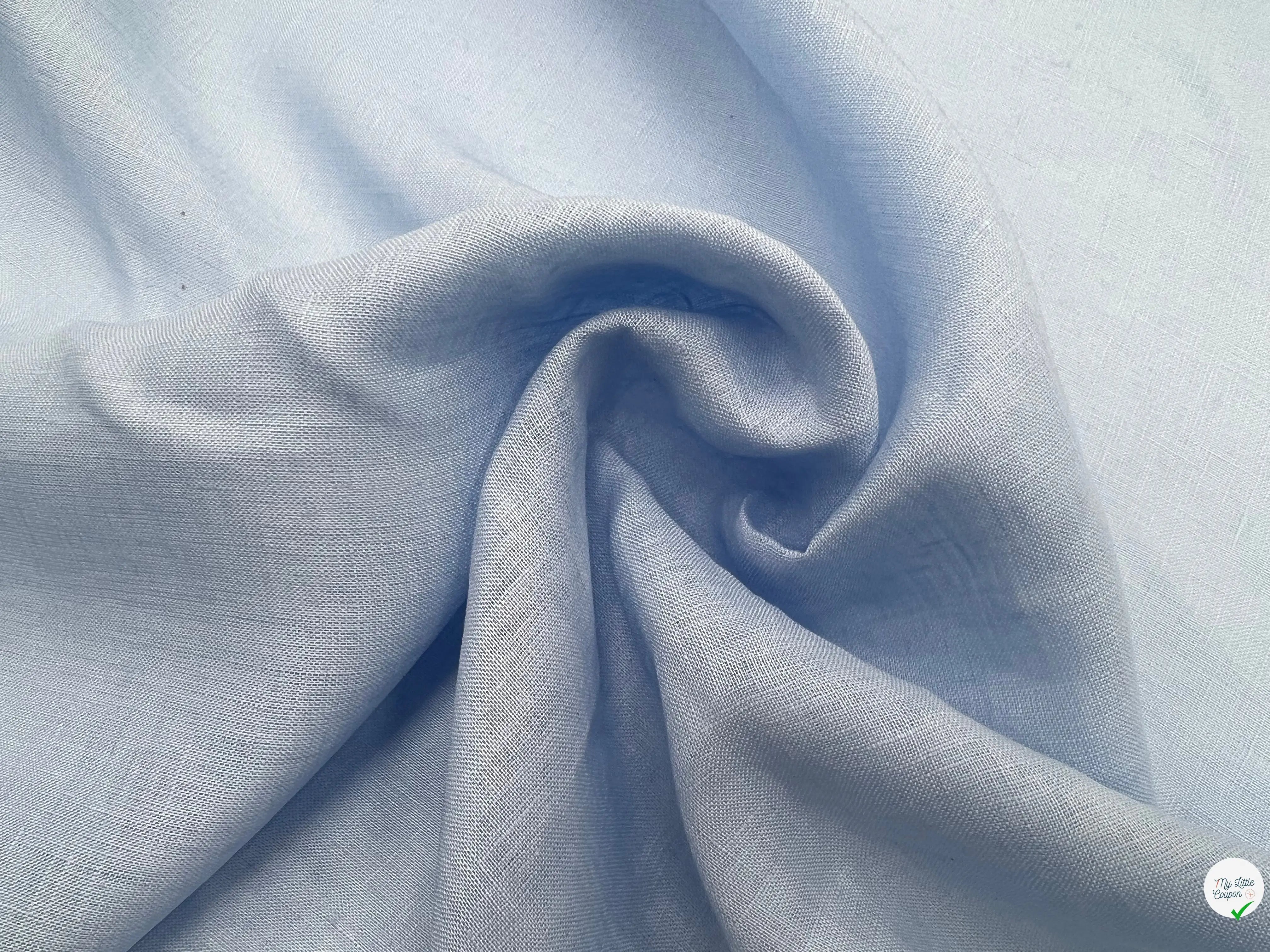 TISSU DE LIN BLEU CIEL POIDS CHEMISE - My Little Coupon - tissu - coudre