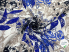 TISSU DE LIN IMPRIMÉ AQUARELLE TONS DE BLEU - My Little Coupon - tissu - coudre