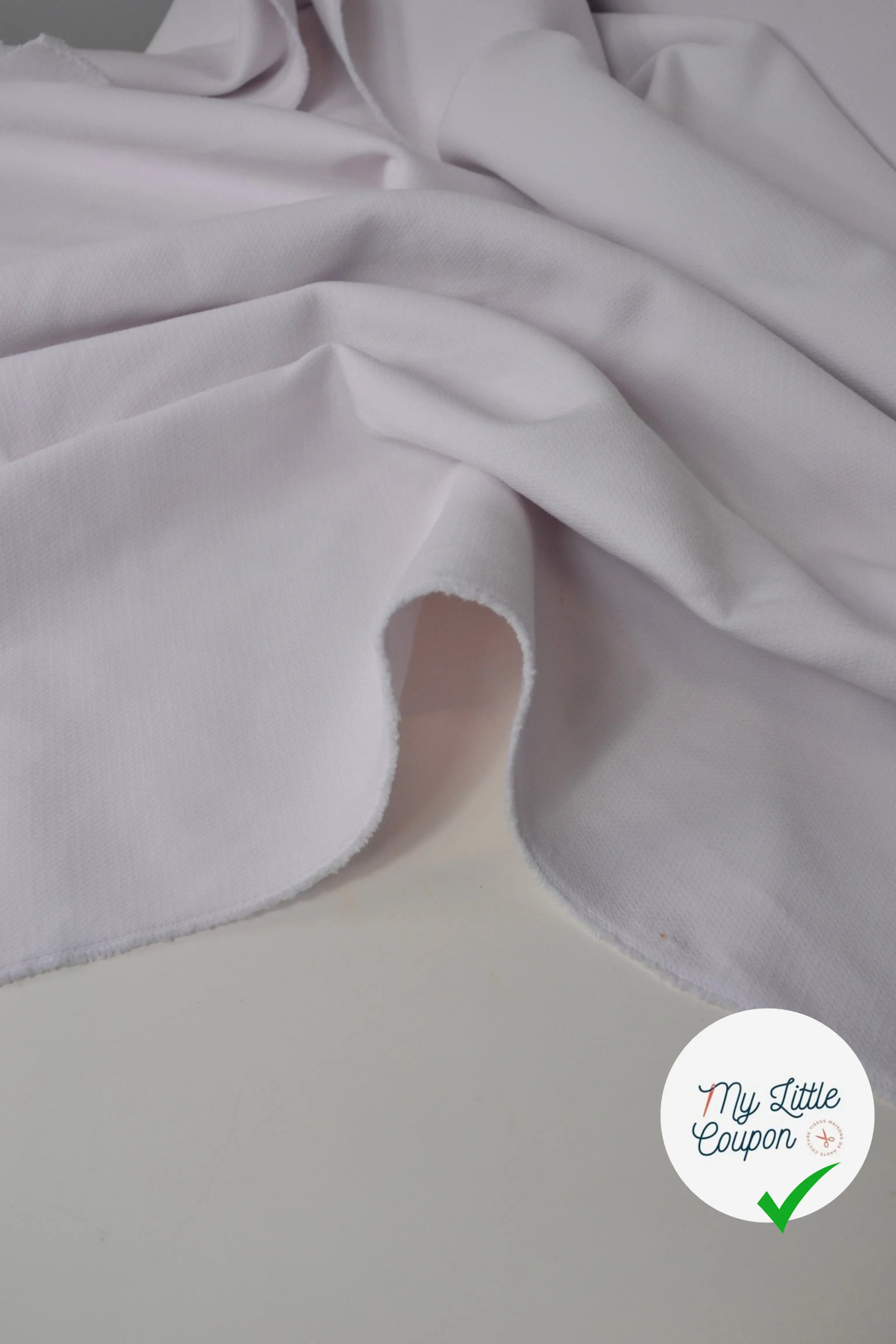 TISSU DOUBLE ÉTOFFE STRETCH COLORIS BRUME BLANC MSO