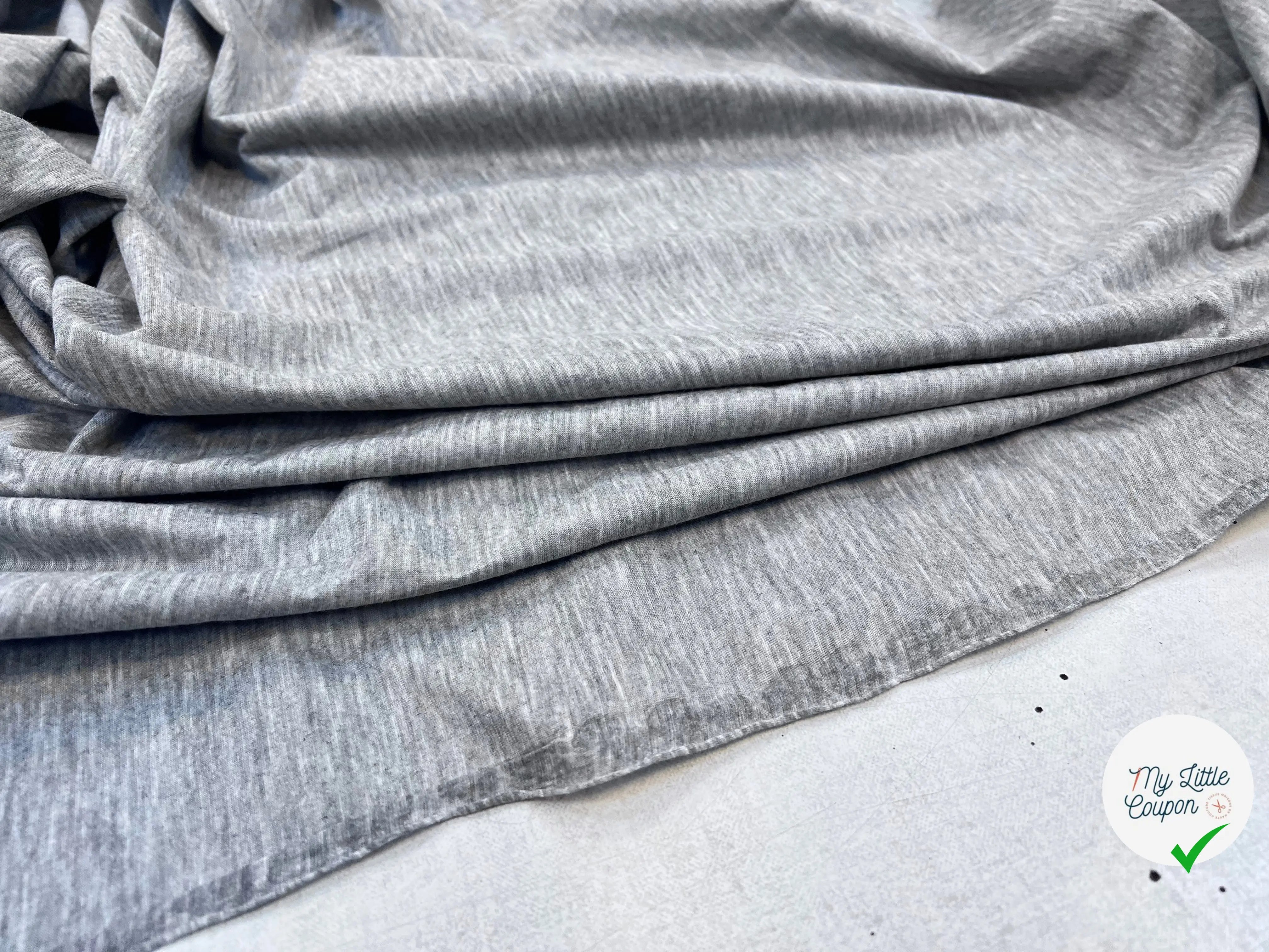 TISSU ENDUIT FAUX CUIR SUR JERSEY STEEL GREY MSO