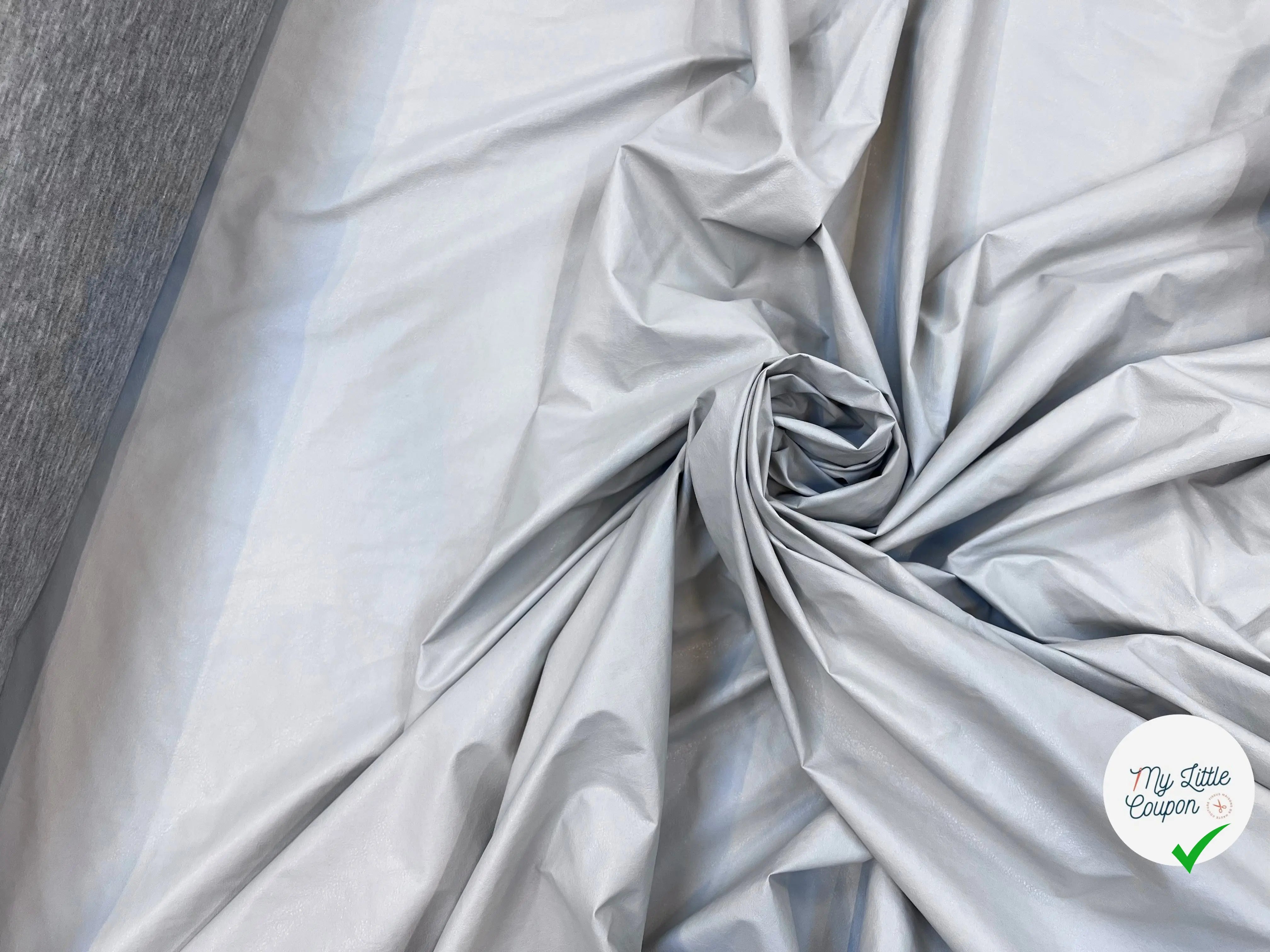 TISSU ENDUIT FAUX CUIR SUR JERSEY STEEL GREY MSO