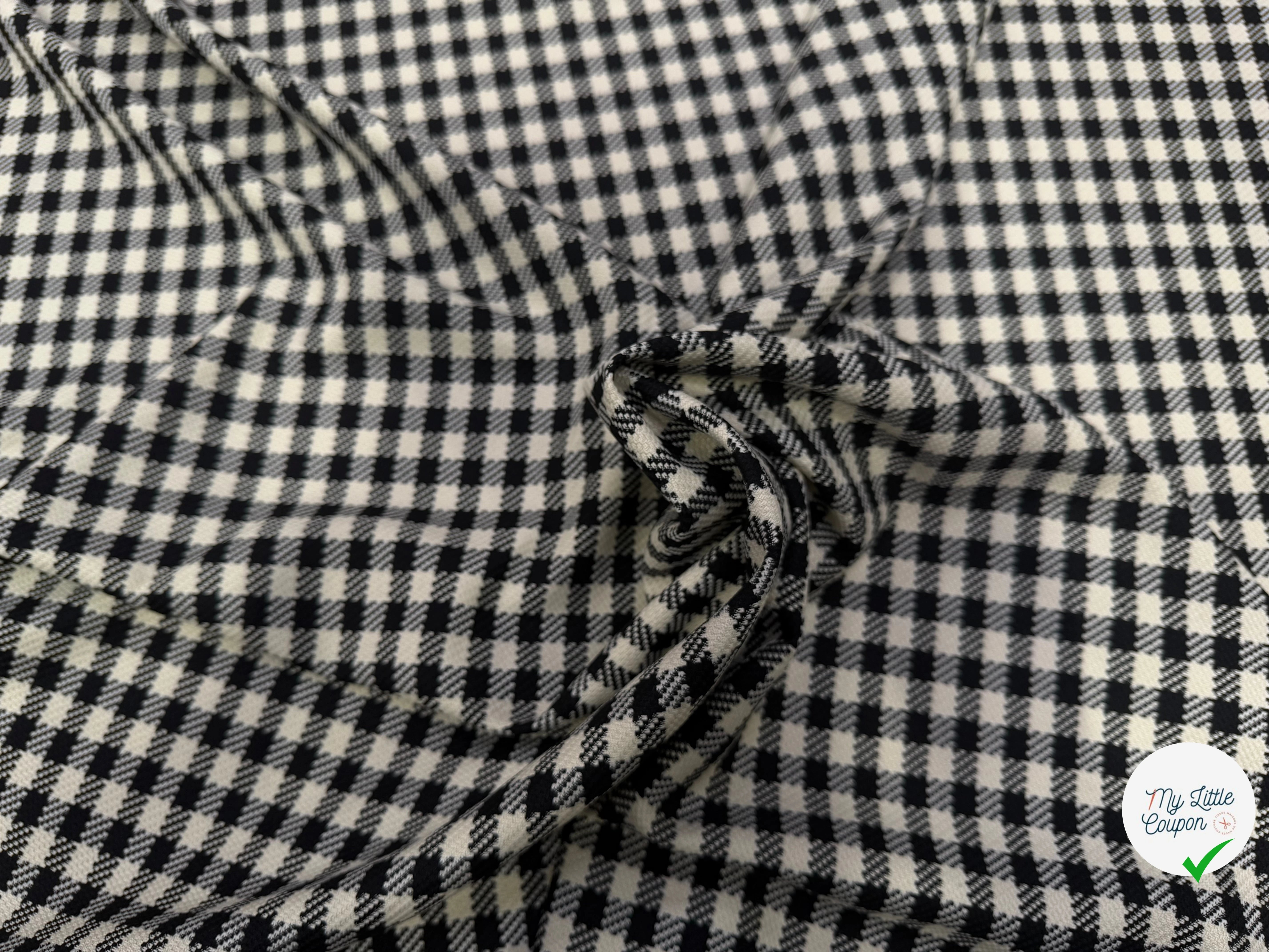 TISSU FACON TWEED DAMIER SUPERBE DRAPÉ POLYVISCOSE - My Little Coupon