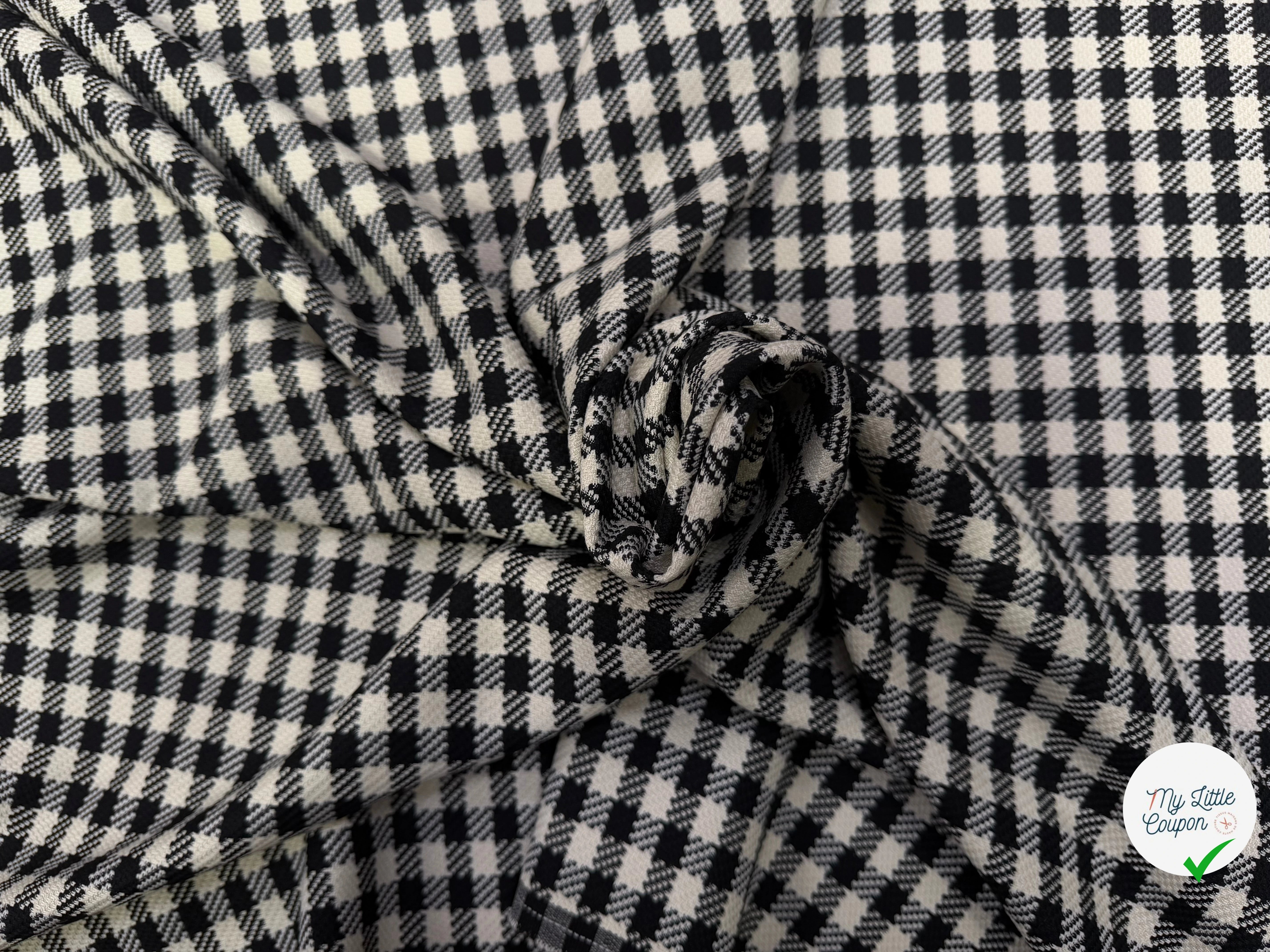 TISSU FACON TWEED DAMIER SUPERBE DRAPÉ POLYVISCOSE - My Little Coupon