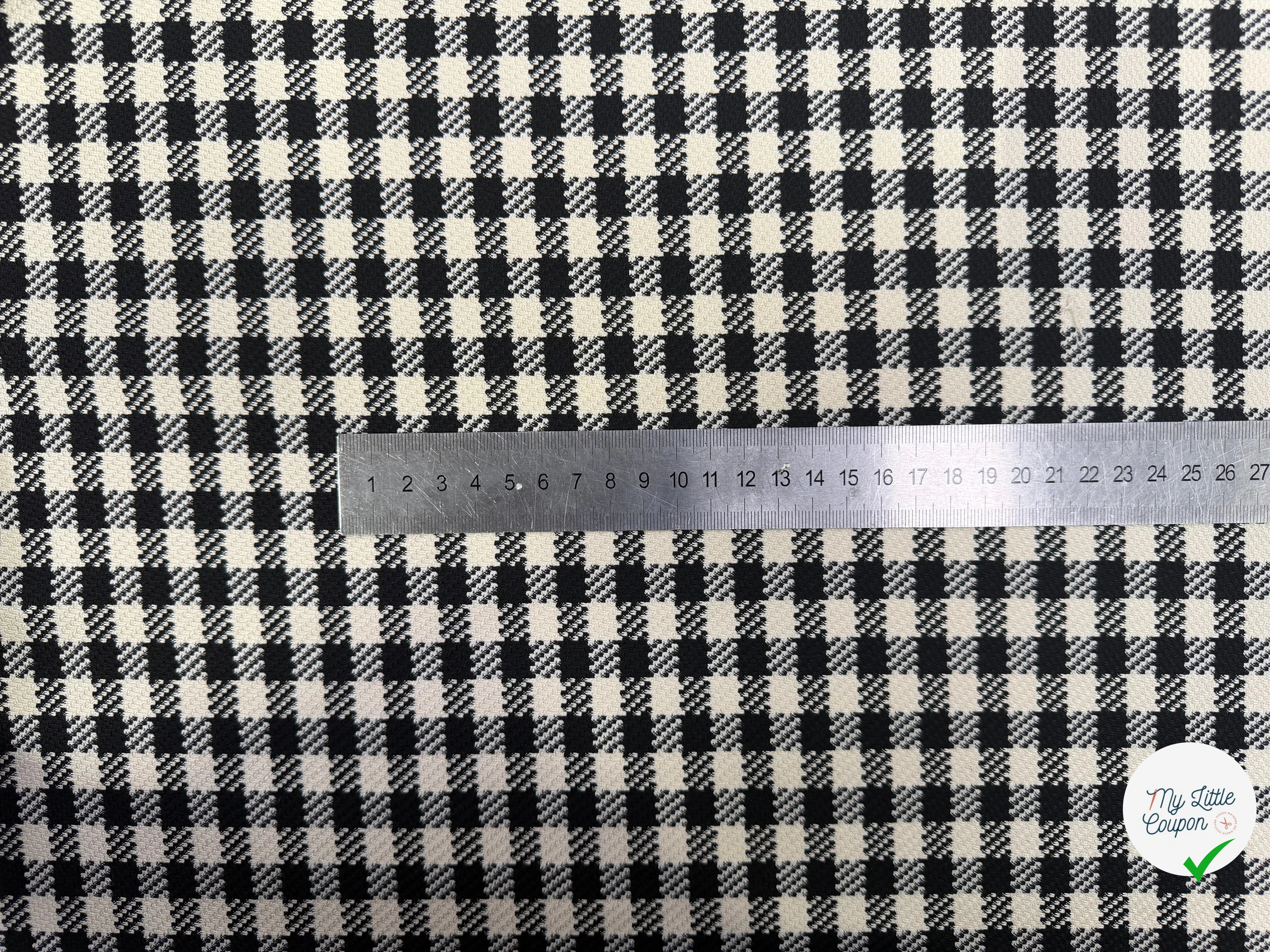 TISSU FACON TWEED DAMIER SUPERBE DRAPÉ POLYVISCOSE - My Little Coupon