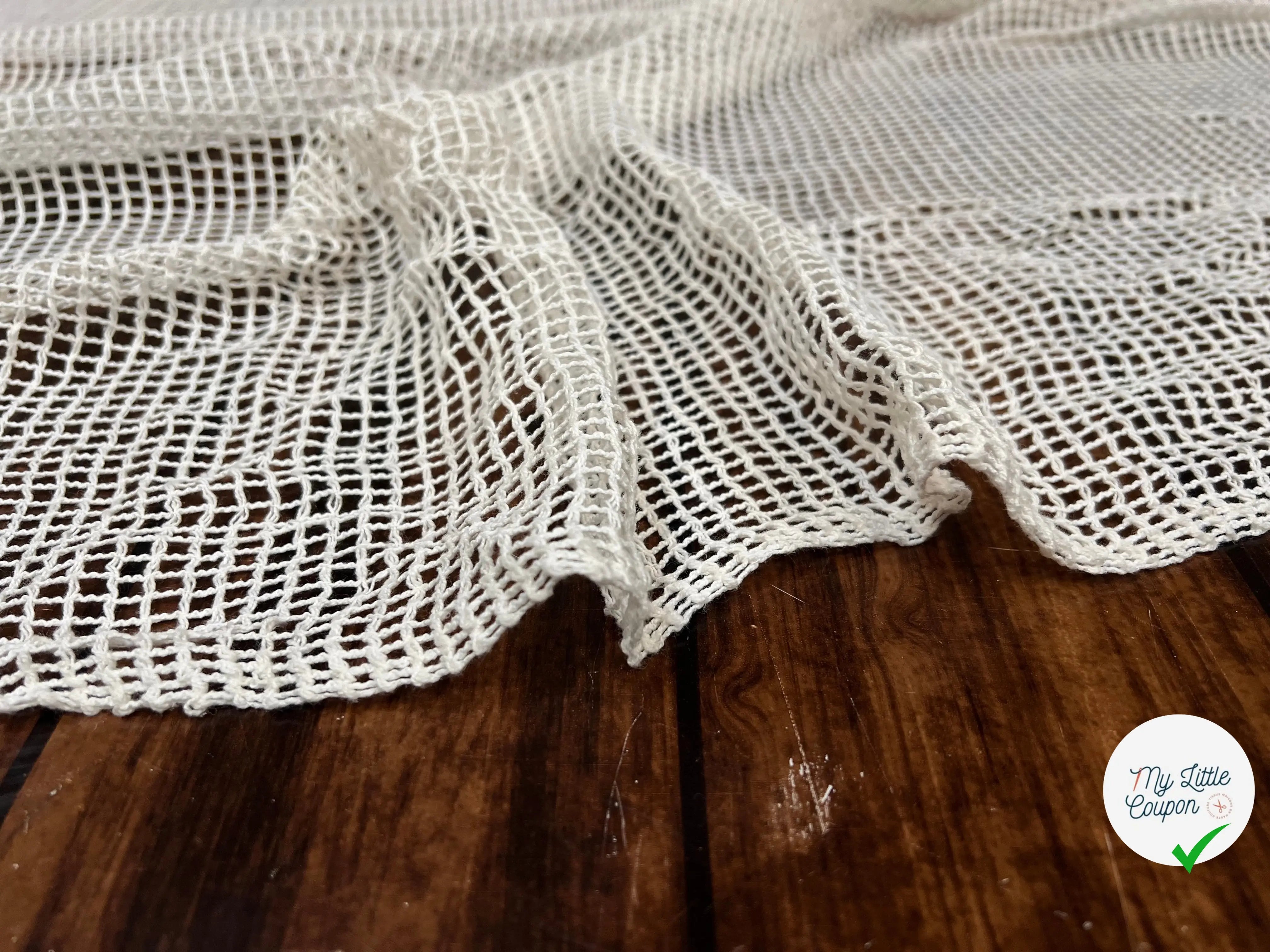 TISSU FILET MESH BLANC CASSÉ - My Little Coupon