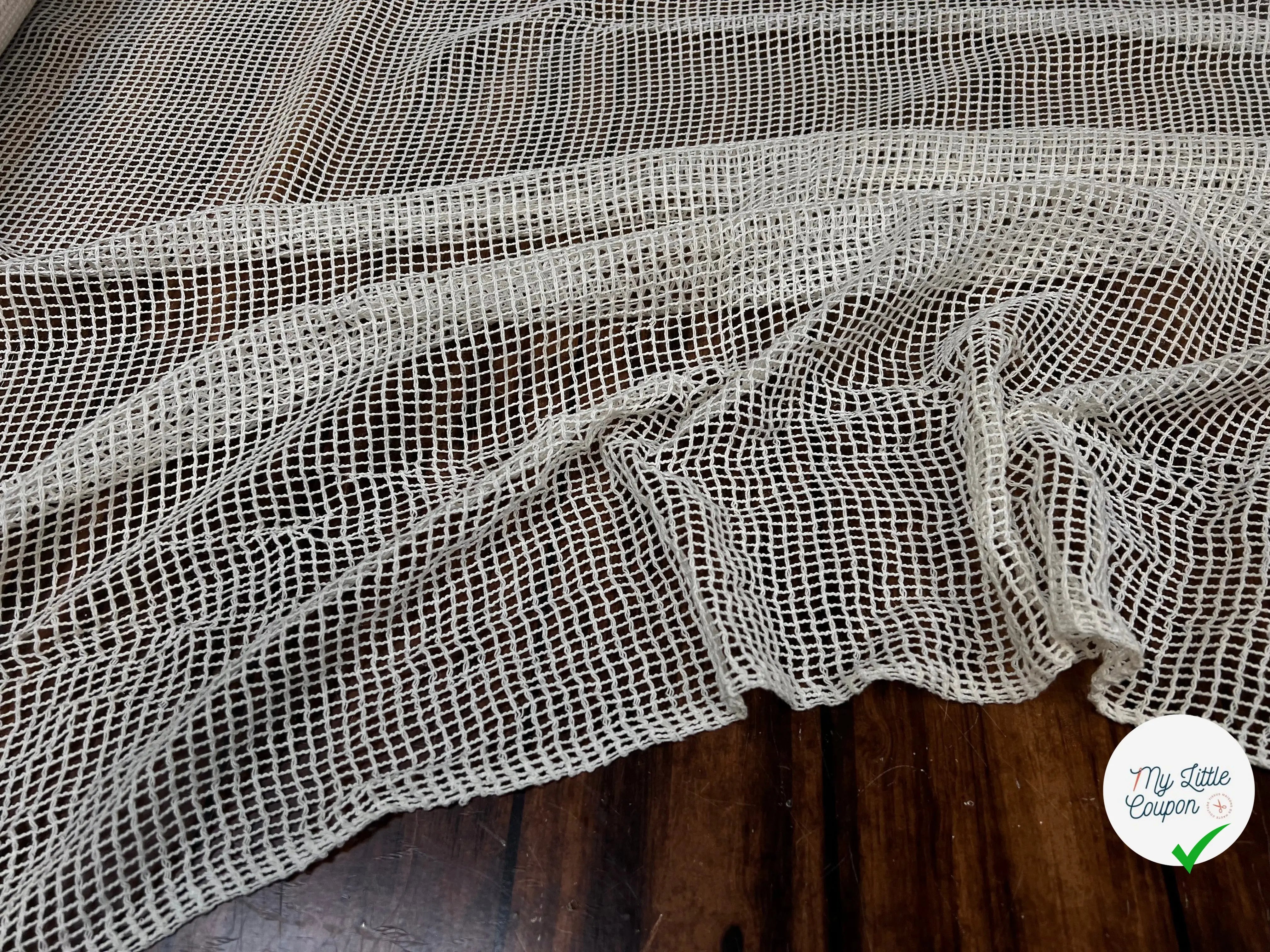 TISSU FILET MESH BLANC CASSÉ - My Little Coupon