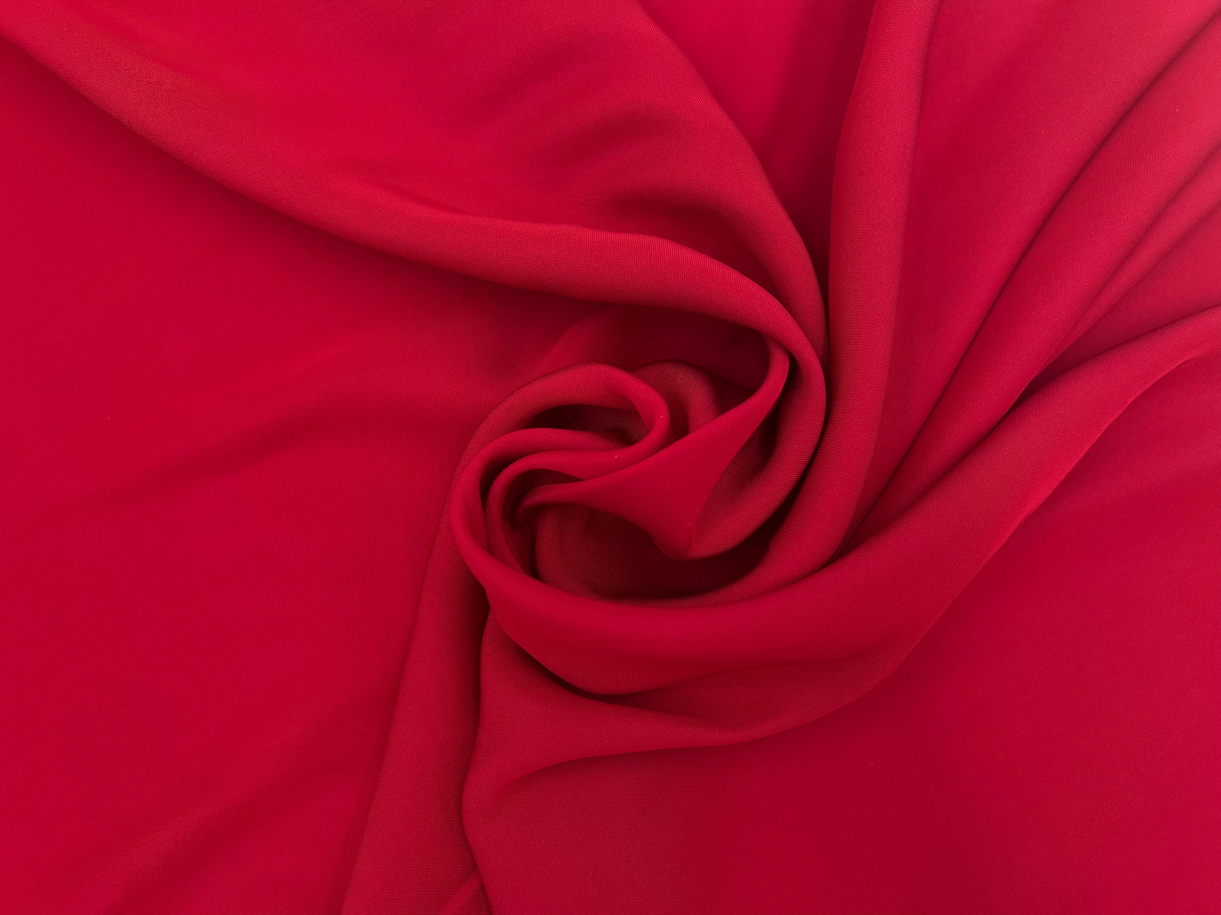 TISSU FLUIDE VISCOSE ET SOIE ROUGE CARMIN MSO