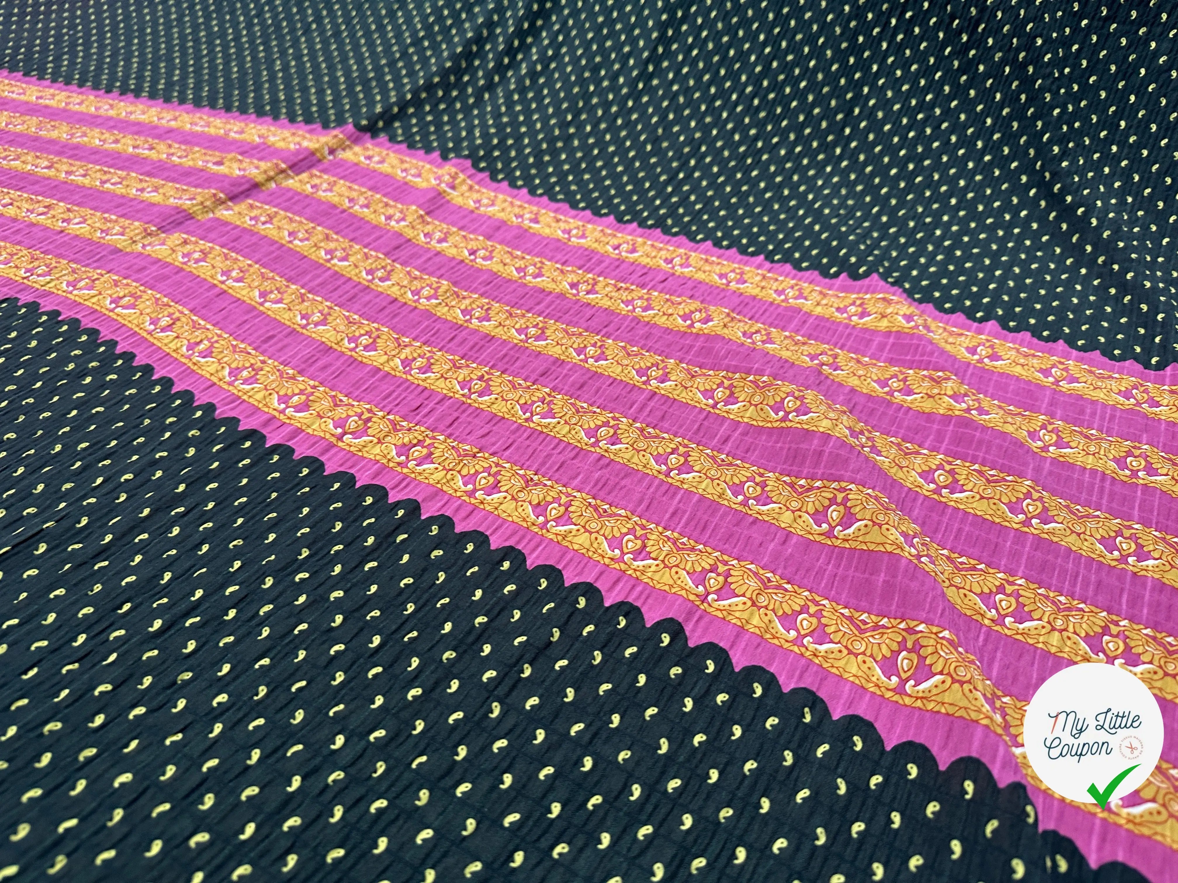 TISSU GAUFFRÉ PAISLEY ET ROSE - My Little Coupon