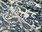 TISSU IMPRIMÉ CACHEMIRE INDIGO BANDES SATINÉES - My Little Coupon - tissu - coudre