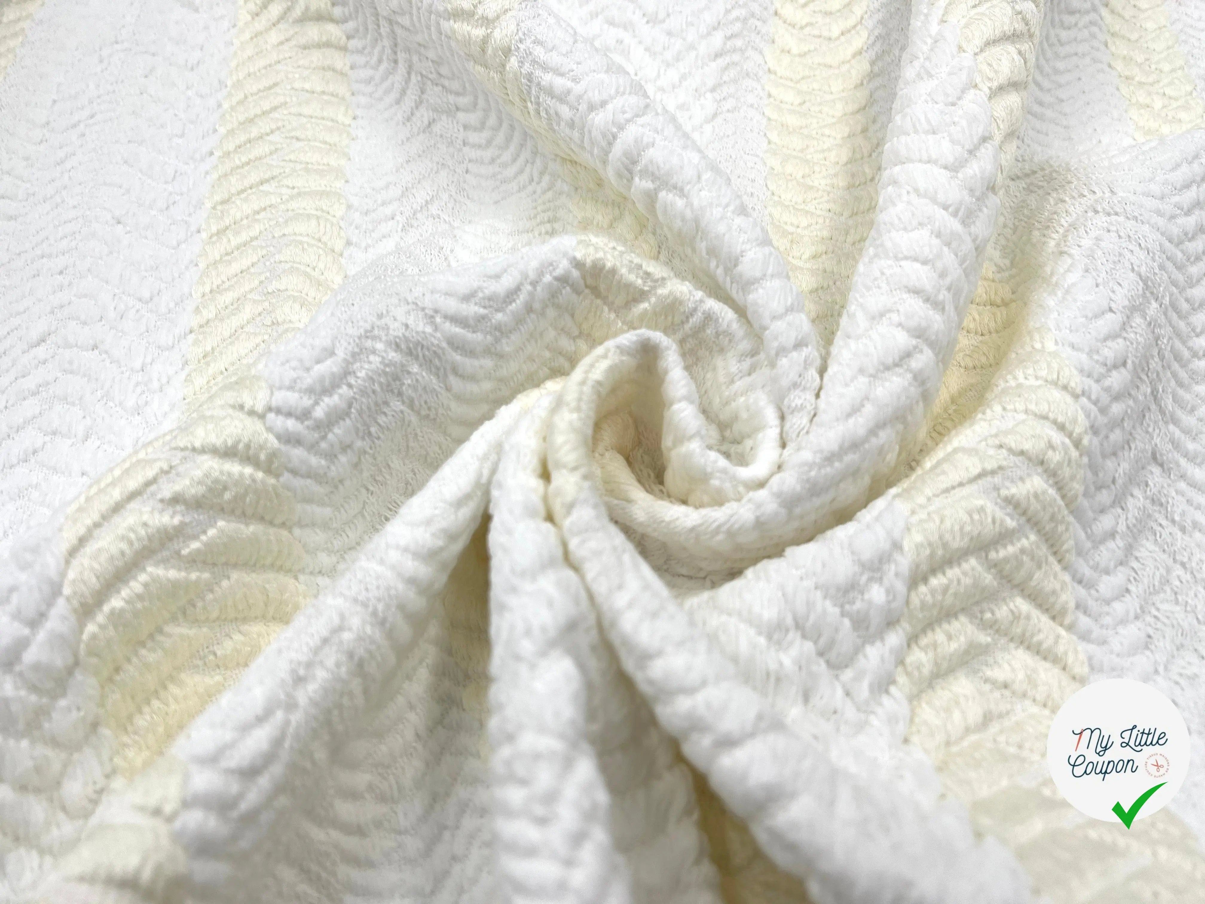 TISSU JACQUARD CHEVRONS BLANC - My Little Coupon - tissu - coudre