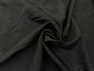 TISSU JACQUARD NOIR FLEUR TON SUR TON MSO