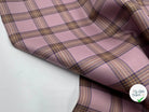 TISSU LAINAGE CARREAUX VIEUX ROSE DÉJÀ THERMOCOLLÉ - My Little Coupon - tissu - coudre