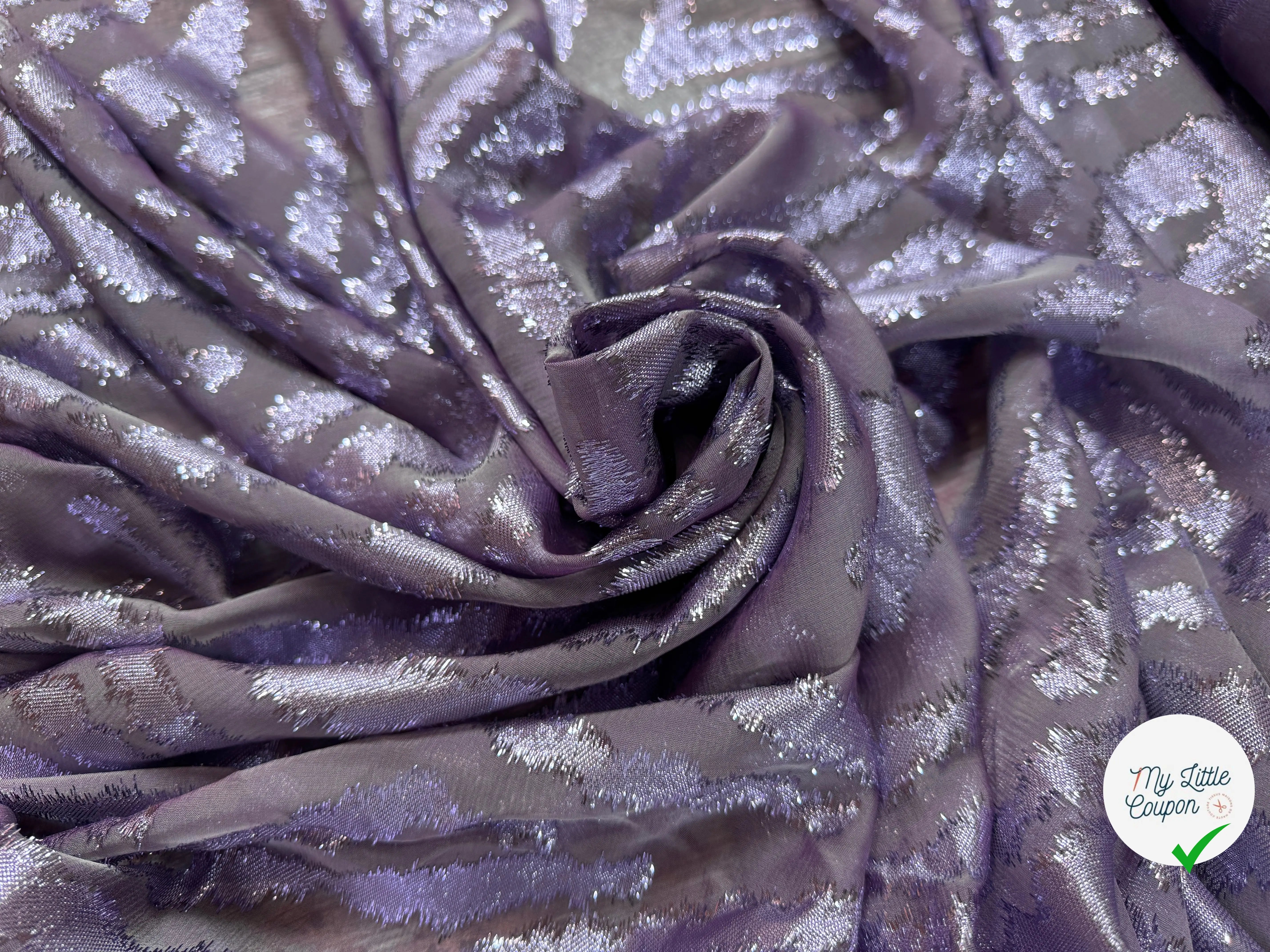 TISSU LANCÉ DÉCOUPÉ PARME 68% SOIE - My Little Coupon