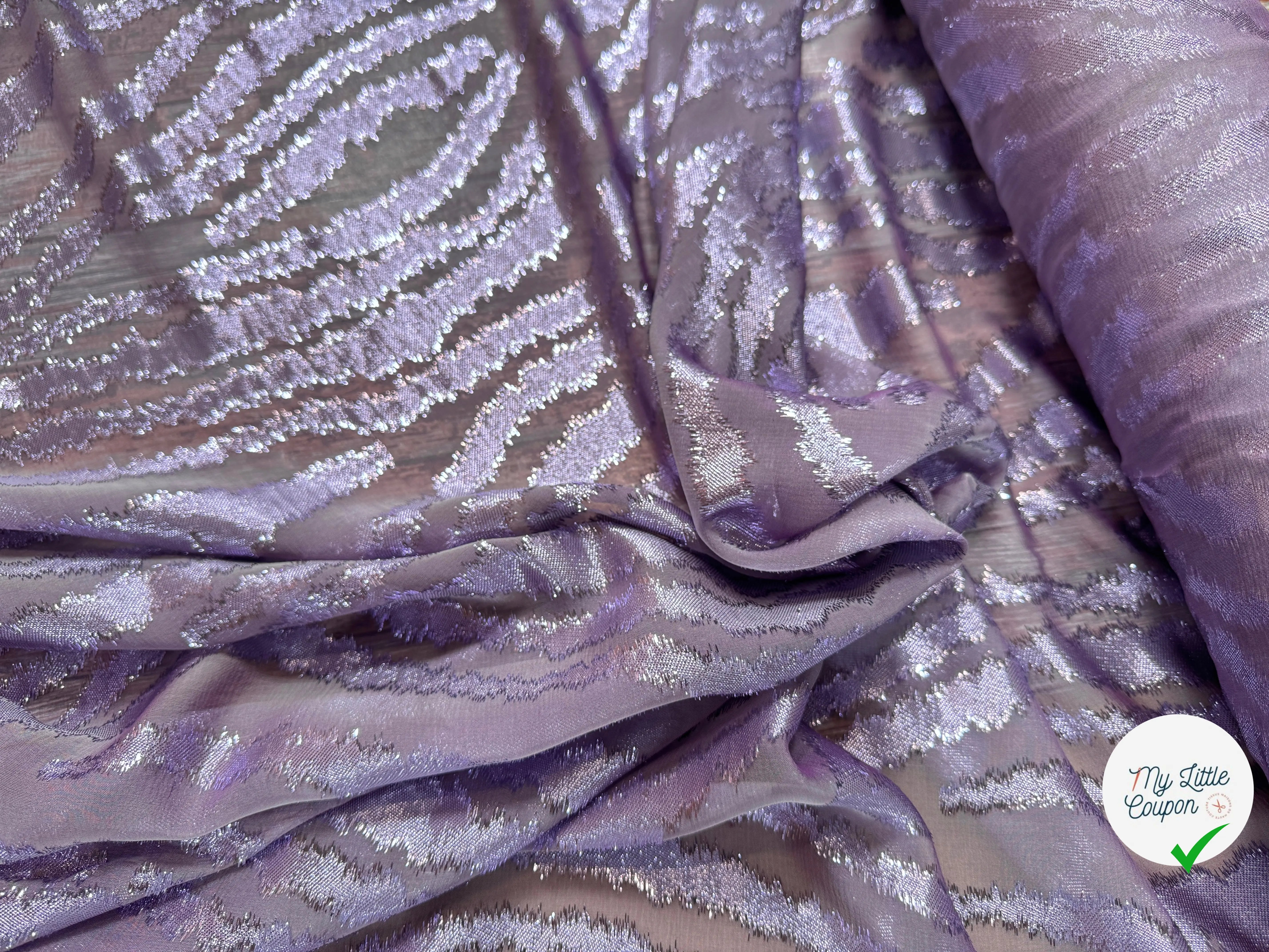 TISSU LANCÉ DÉCOUPÉ PARME 68% SOIE - My Little Coupon