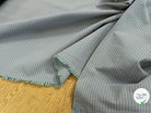 TISSU LÉGÈREMENT CRAQUANT FINES RAYURES VERT GRIS - My Little Coupon
