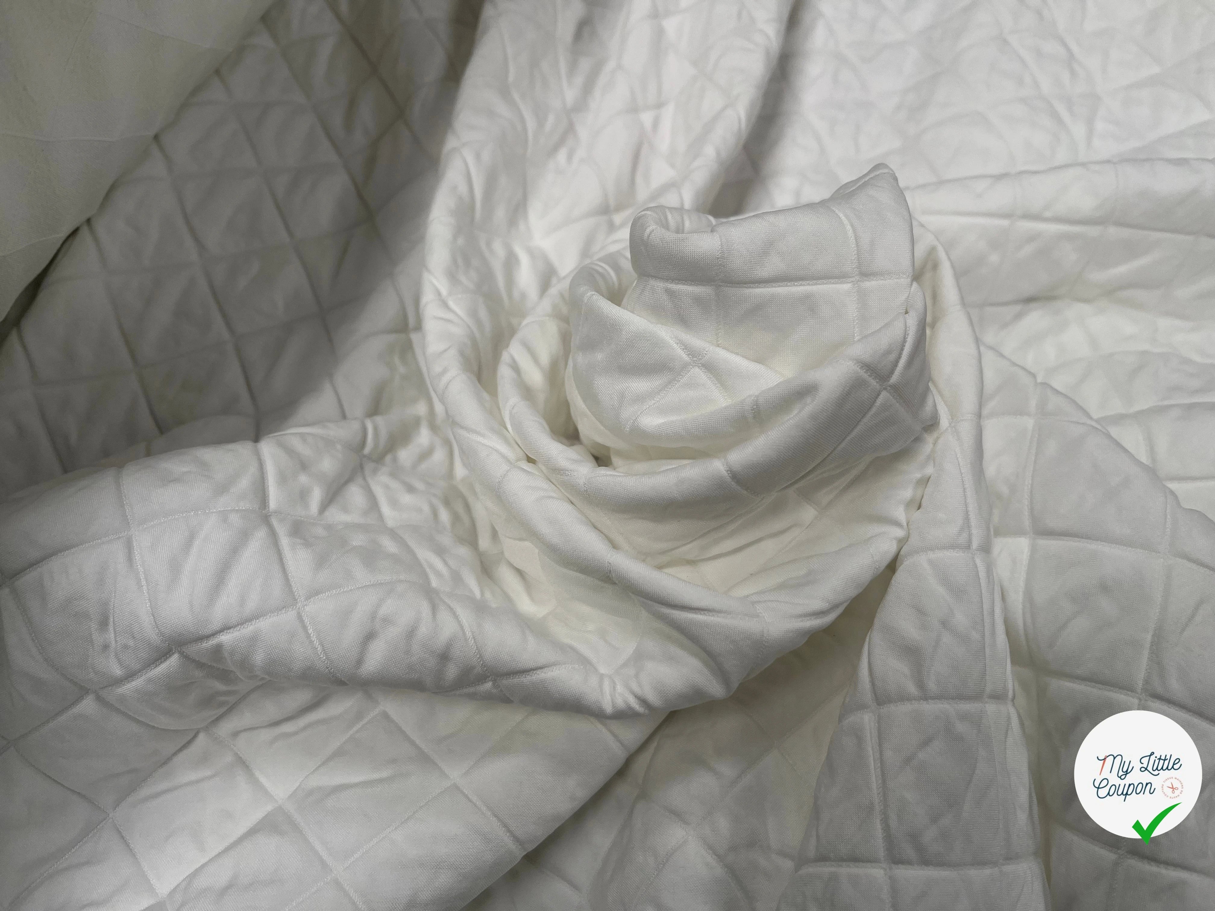 TISSU MATELASSÉ BLANC MOTIF LOSANGE ENVERS DOUX - My Little Coupon