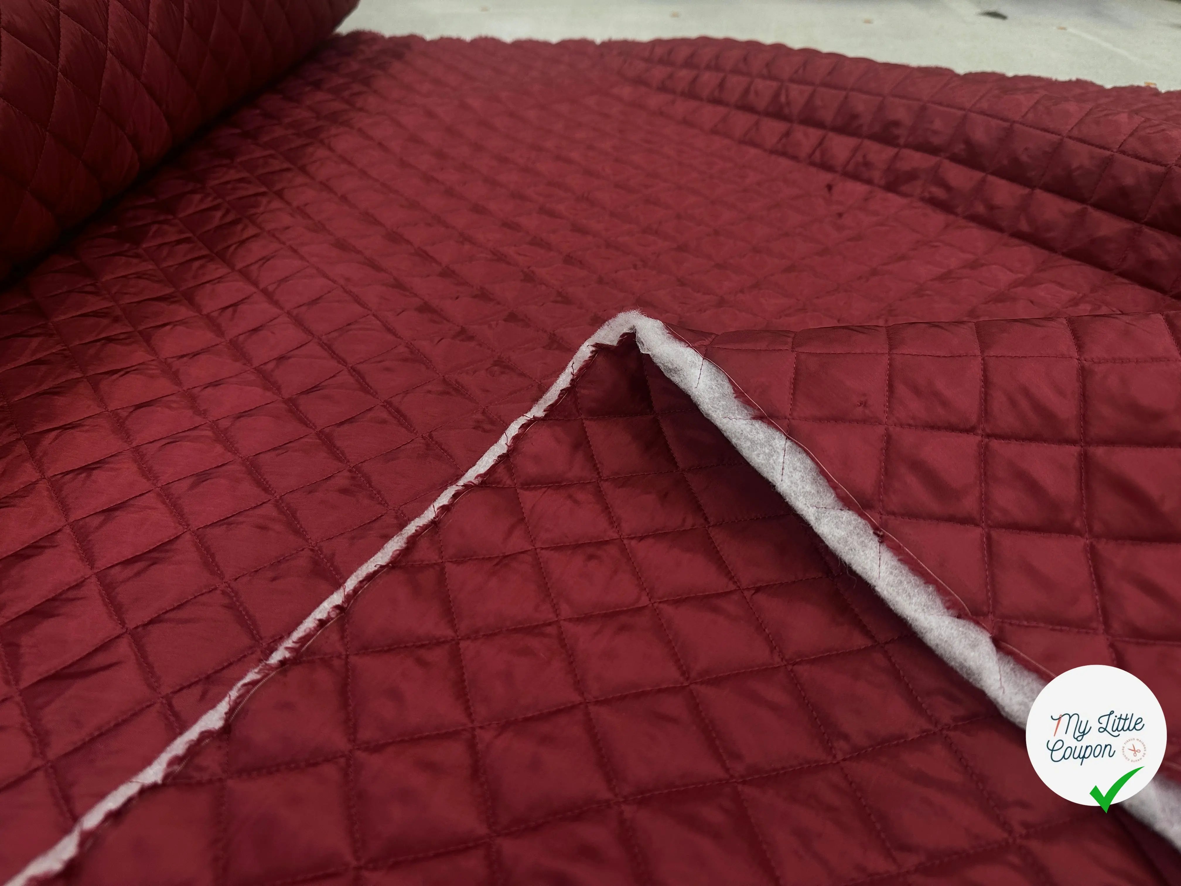 TISSU MATELASSÉ BOURGOGNE DOUDOUNE DOUBLE FACE CHIC MATELASSAGE FRANÇAIS MLC INTERN