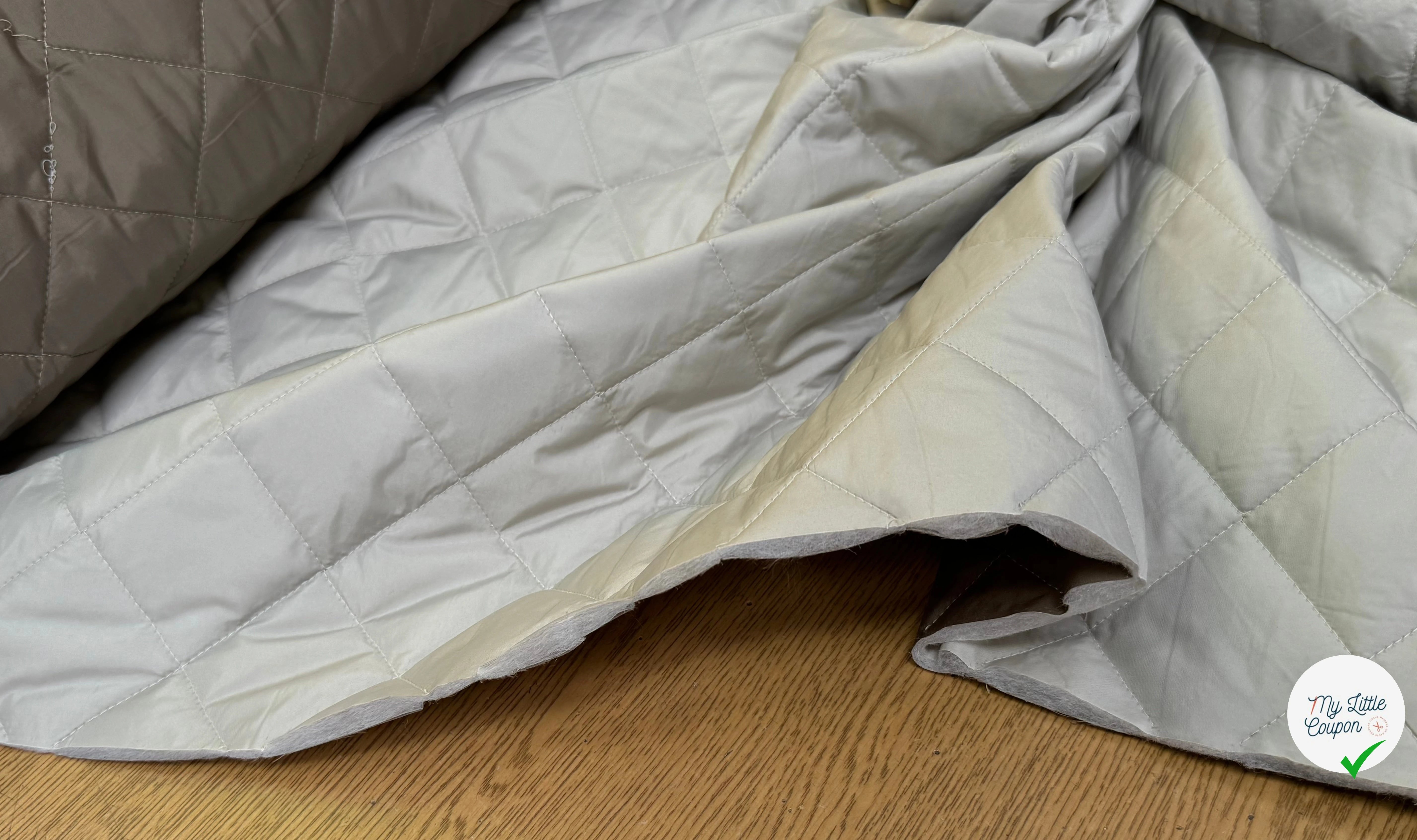 TISSU MATELASSÉ DEUX FACE DOUDOUNE GREIGE & STONE LOSANGE - My Little Coupon