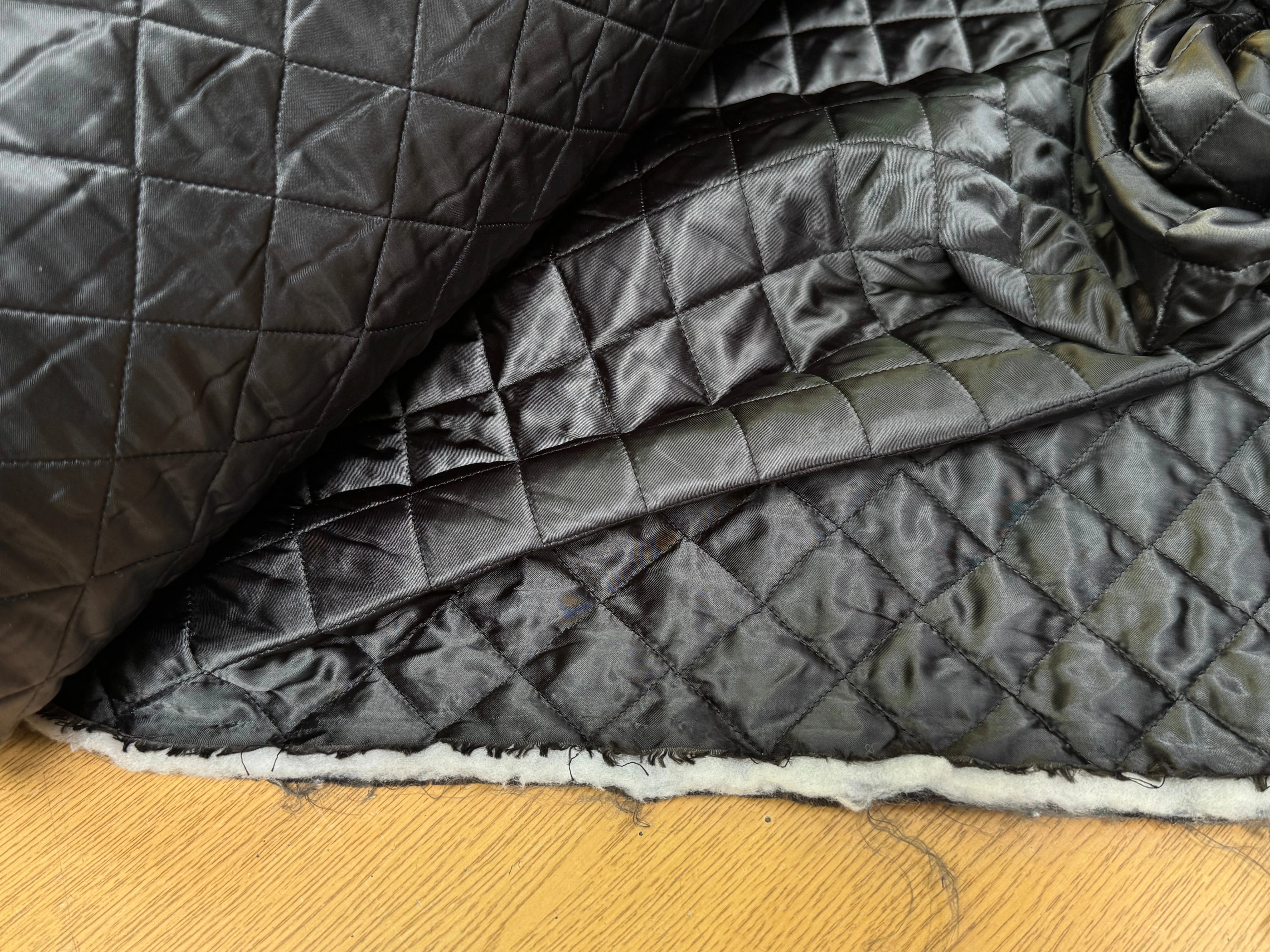 TISSU MATELASSÉ DOUBLE FACE DOUX NOIR - My Little Coupon