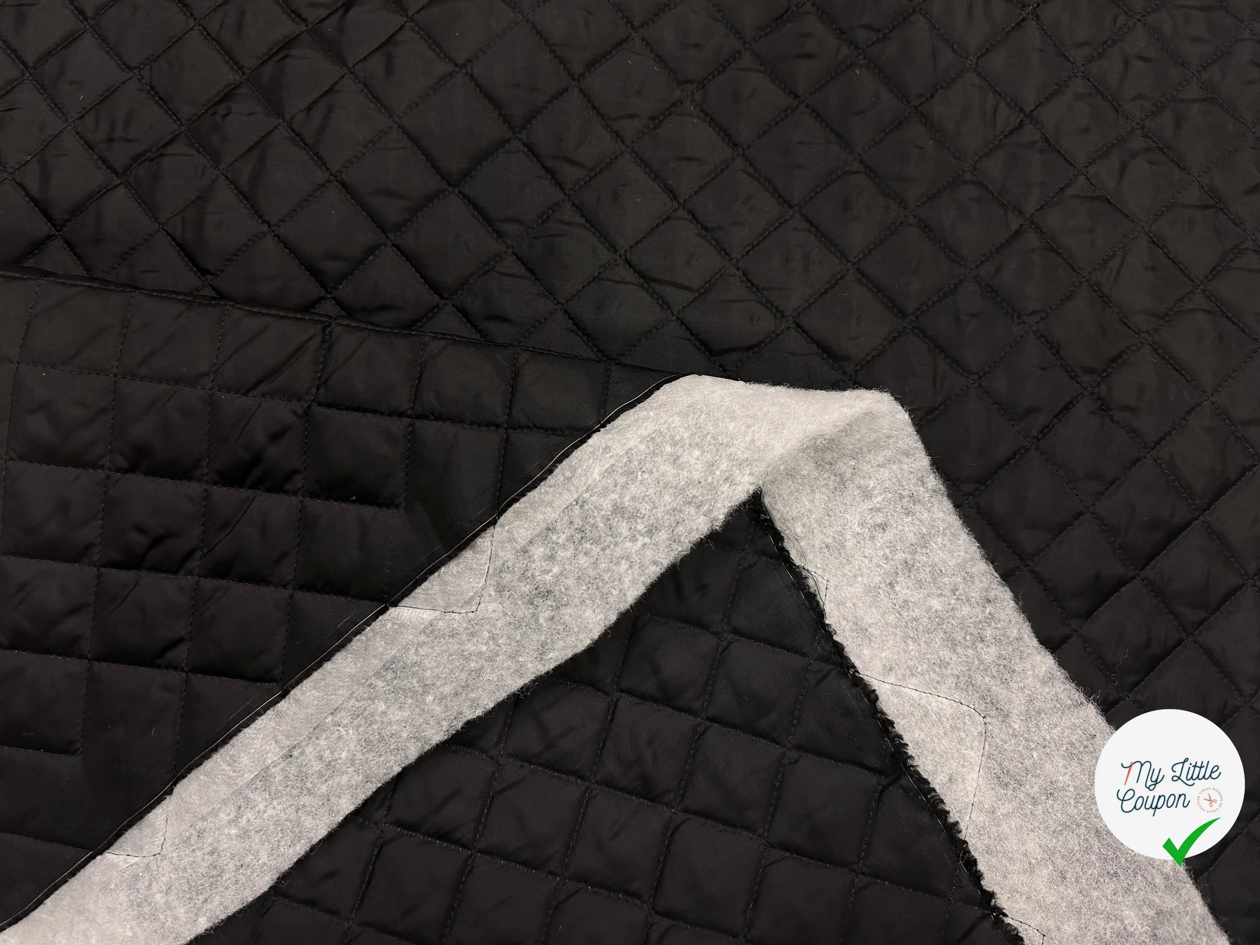 TISSU MATELASSÉ DOUDOUNE DOUBLE FACE NOIR CHIC MATELASSAGE FRANÇAIS MLC INTERN