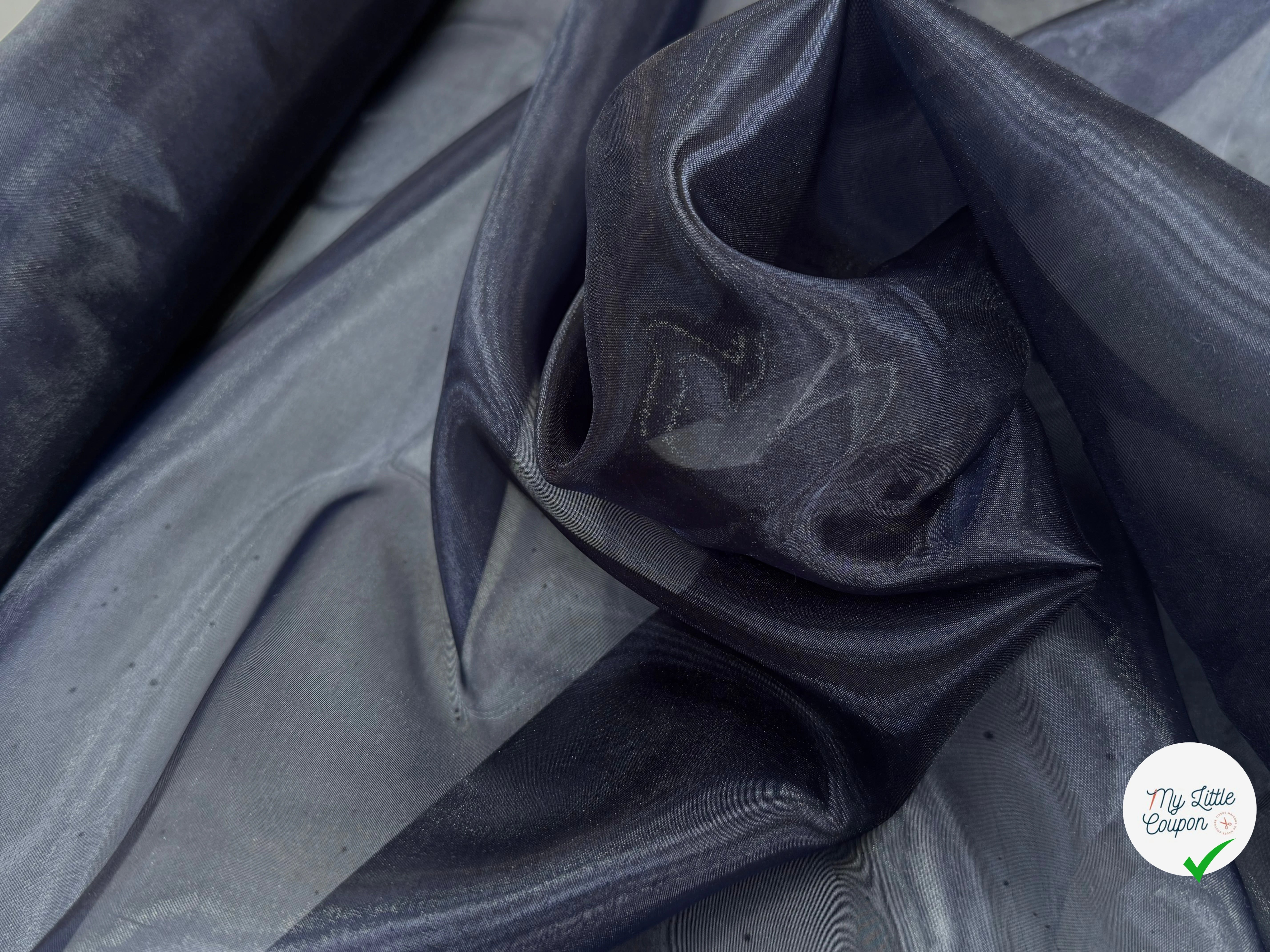 TISSU ORGANZA BLEU MARRINE - My Little Coupon