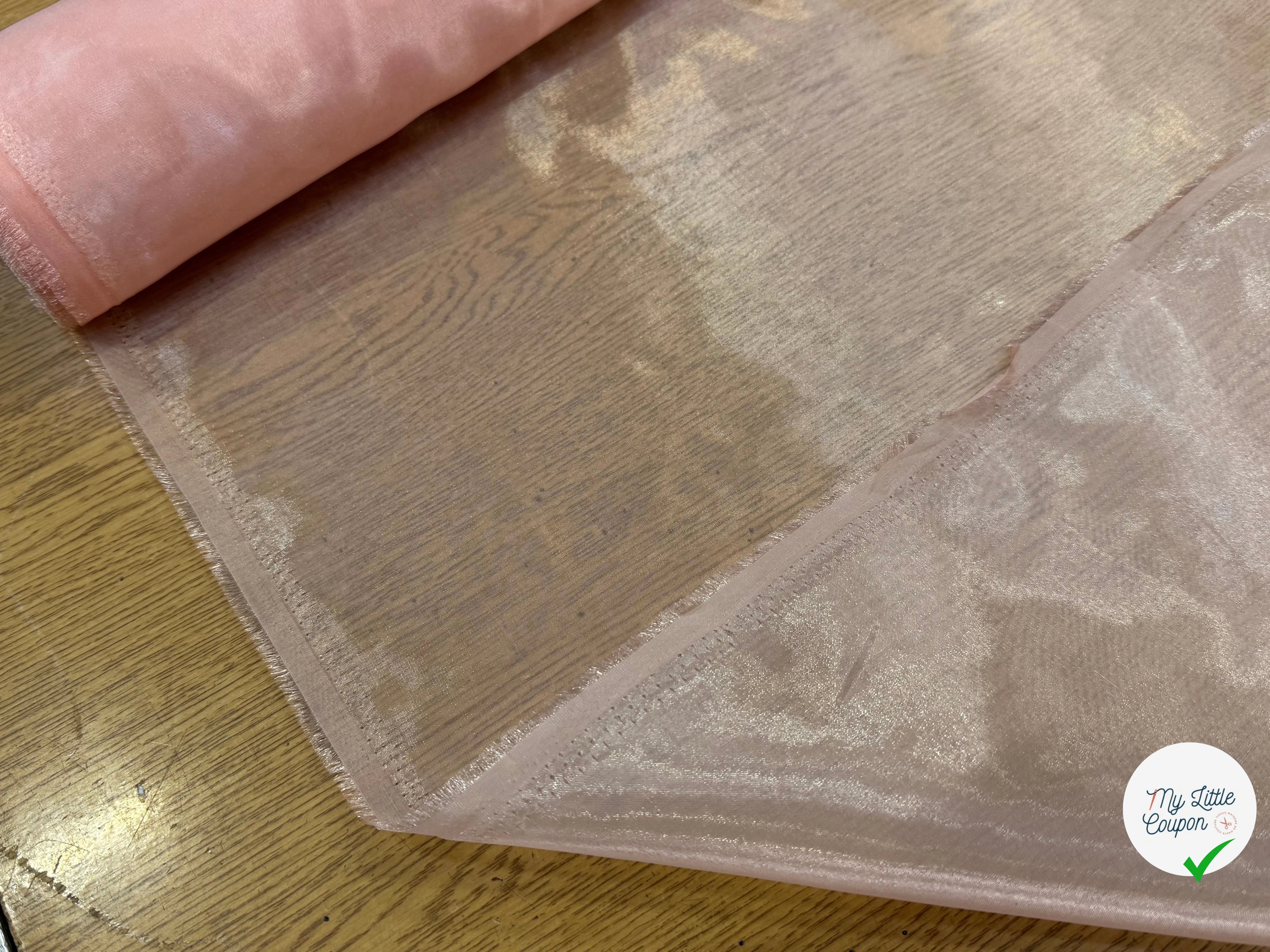 TISSU ORGANZA ROSE PALE BRILLANT - My Little Coupon