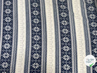TISSU POLAIRE TRÈS DOUX LARGE RAYURES SERTIES DE FLOCONS INDIGO - My Little Coupon - tissu - coudre